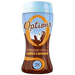 Видове Млечен Options Белгийски топъл  шоколад с вкус  на карамел 220 гр.